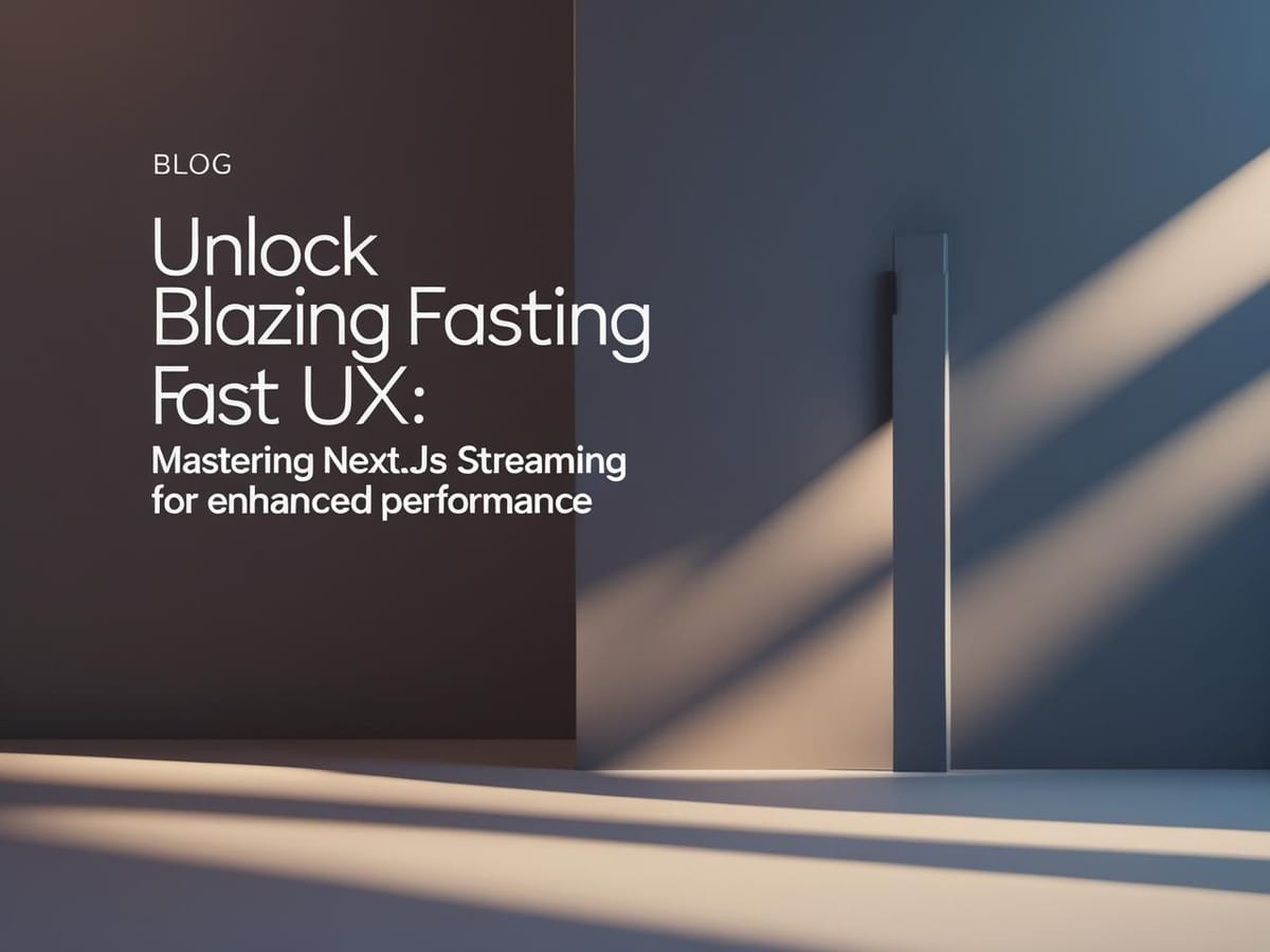 Unlock Blazing Fast UX: Mastering Nex.js Streaming for Enhanced Performance